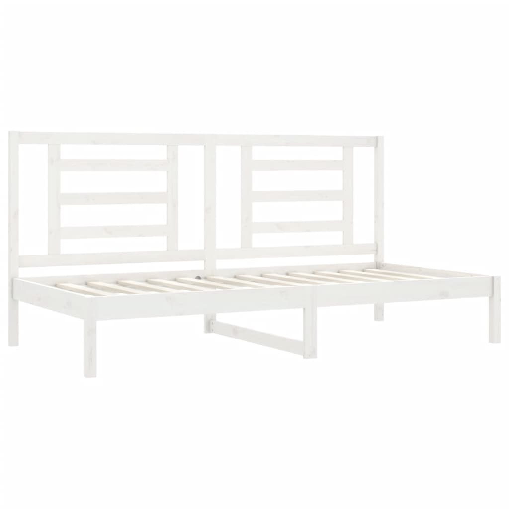 Dnevni krevet bez madraca bijeli 90 x 200 cm masivna borovina