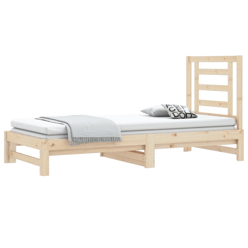 Dnevni ležaj na izvlačenje 2 x (90 x 200) cm masivna borovina