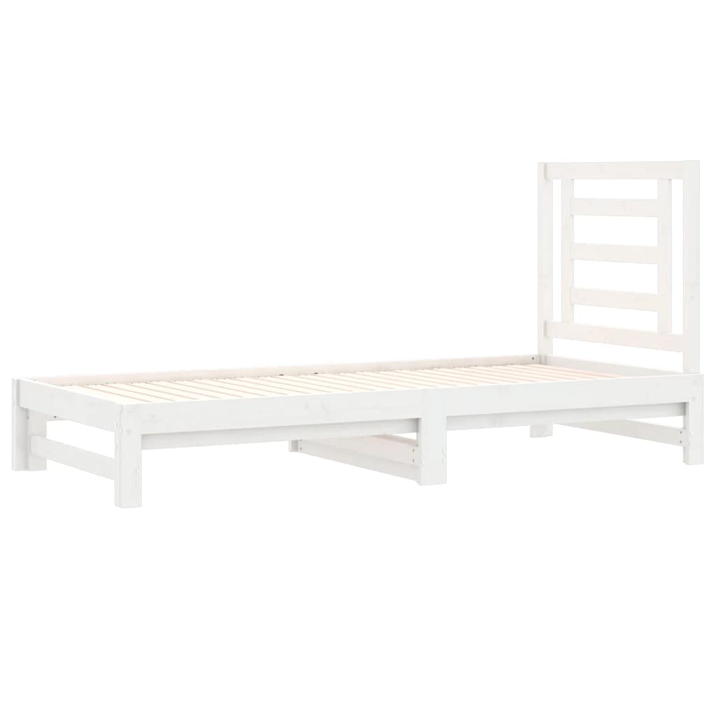 Dnevni ležaj na izvlačenje bijeli 2x(90x200)cm masivna borovina