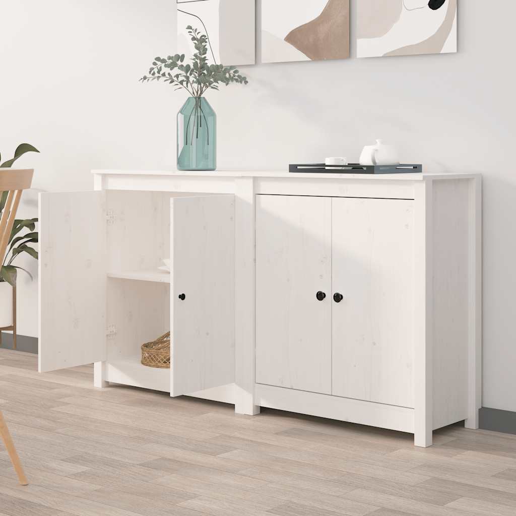 Komode 2 kom bijeli 70 x 35 x 80 cm od masivne borovine