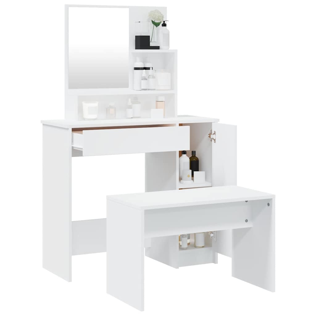Set toaletni stolić boja bijeli 86,5x35x136 cm