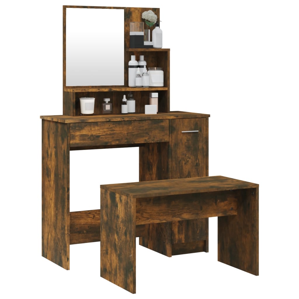 Set toaletni stolić boja dimljenog hrasta 86,5x35x136 cm
