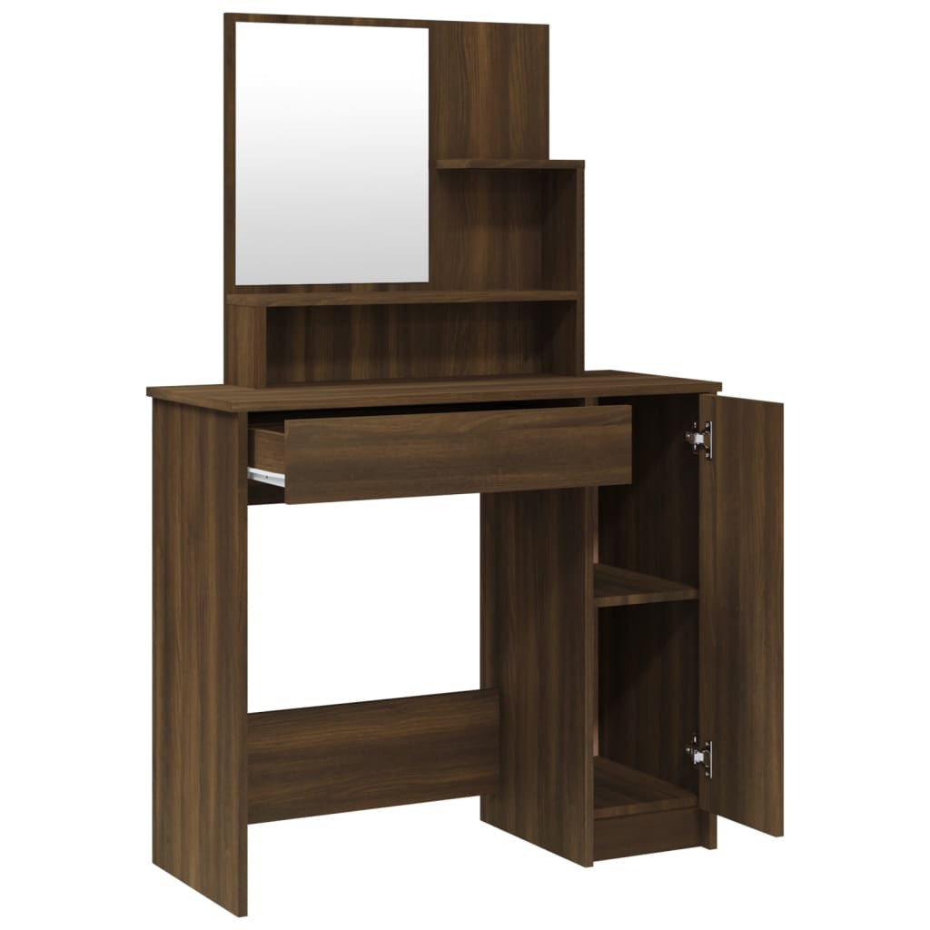 Set toaletni stolić boja smeđeg hrasta 86,5x35x136 cm