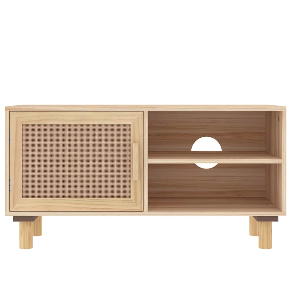 TV ormarić smeđi 80 x 30 x 40 cm od borovine i prirodnog ratana
