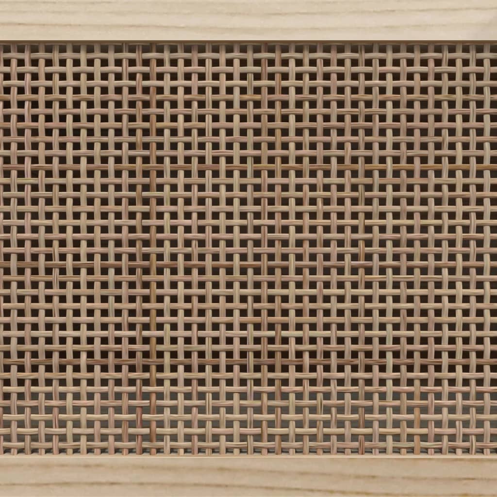 TV ormarić bijeli 105x30x40 cm od borovine i prirodnog ratana