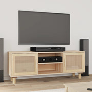 TV ormarić smeđi 105 x 30 x 40cm od borovine i prirodnog ratana
