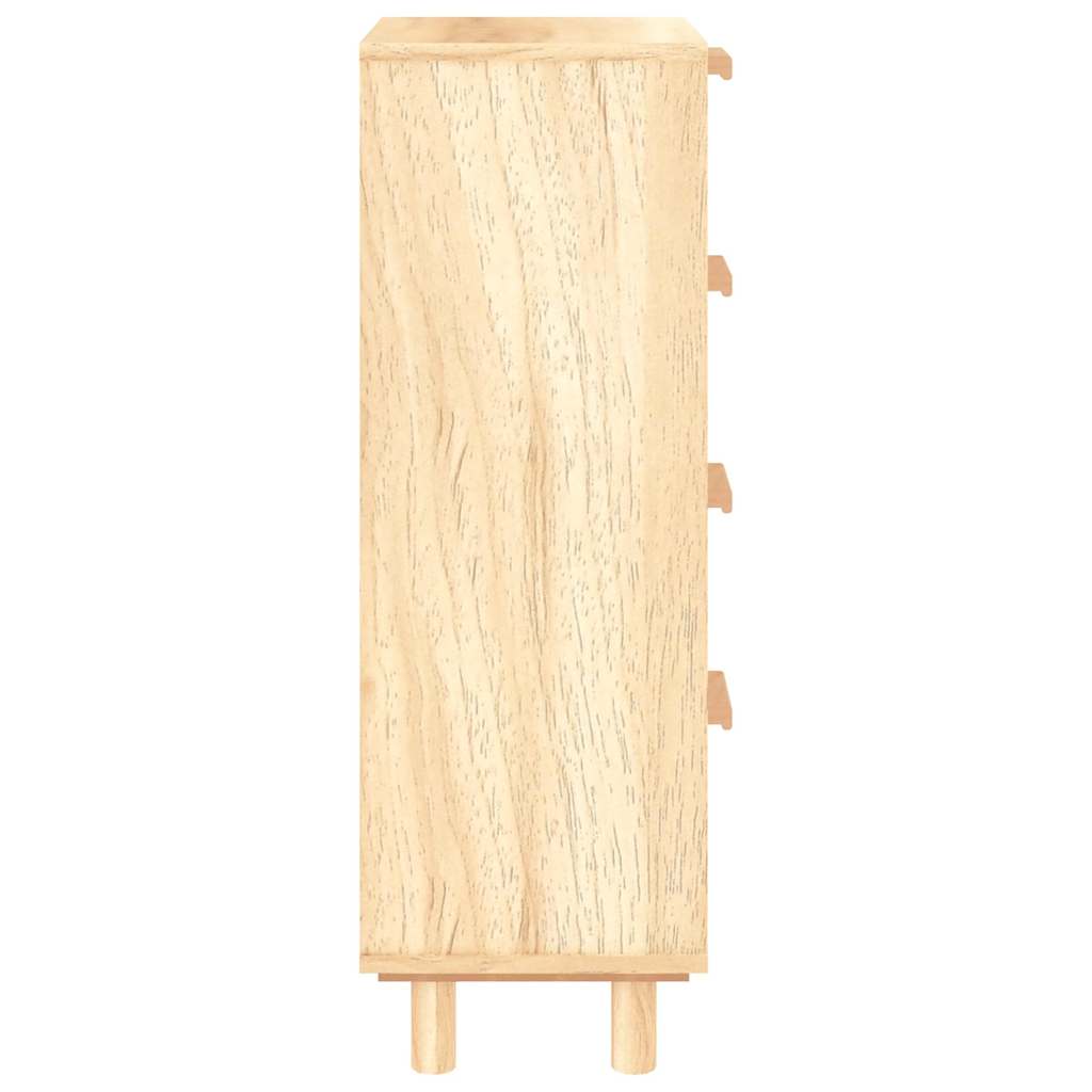 Komoda smeđa 40 x 30 x 90 cm masivna borovina i prirodni ratan