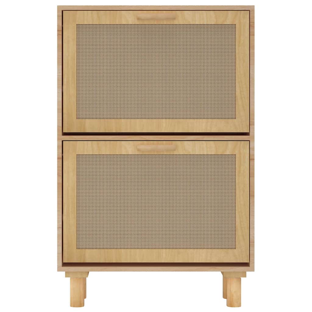 Ormarić za cipele smeđi 52 x 25 x 80 cm drvo i prirodni ratan