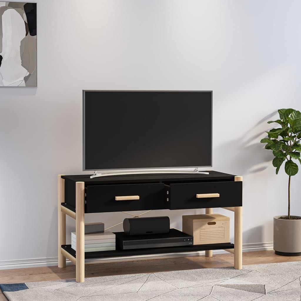 TV ormarić crni 82 x 38 x 45 cm od konstruiranog drva