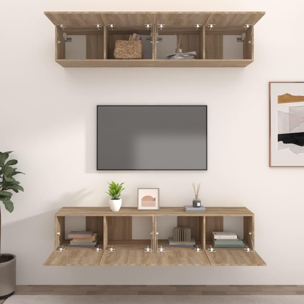 TV ormarići 4 kom boja hrasta 80x30x30 cm od konstruiranog drva