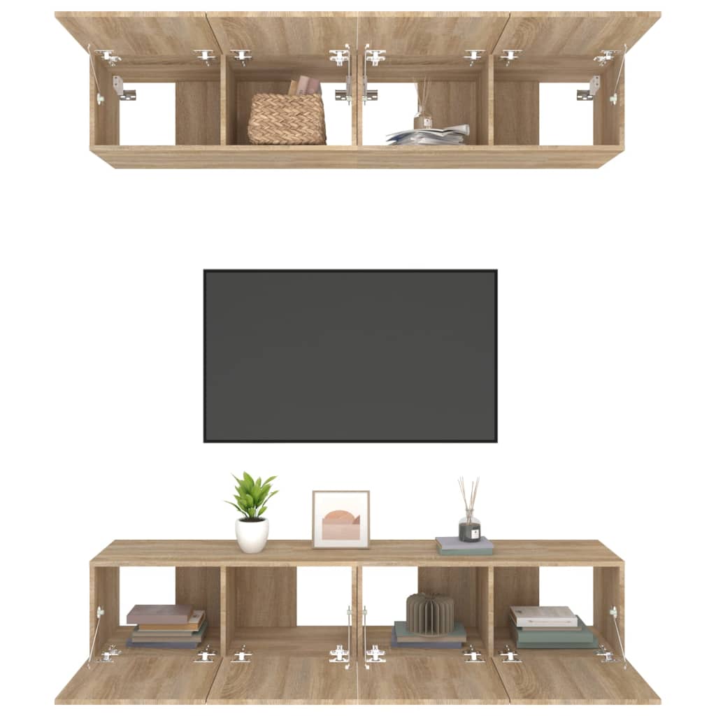 TV ormarići 4 kom boja hrasta 80x30x30 cm od konstruiranog drva