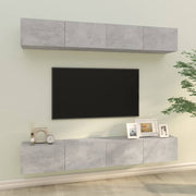 Zidni TV ormarići 4 kom Siva betona 100 x 30 x 30 cm