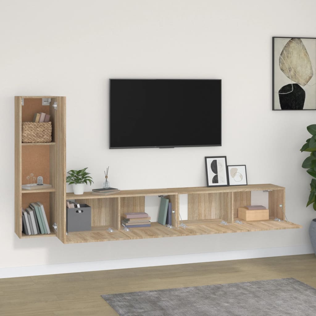 3-dijelni set TV ormarića boja hrasta sonome konstruirano drvo