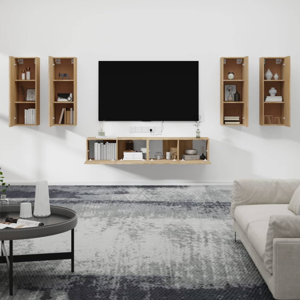 6-dijelni set TV ormarića boja hrasta sonome konstruirano drvo