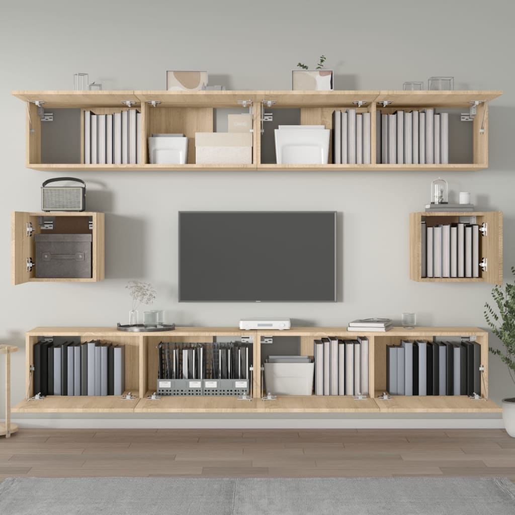 6-dijelni set TV ormarića boja hrasta sonome konstruirano drvo