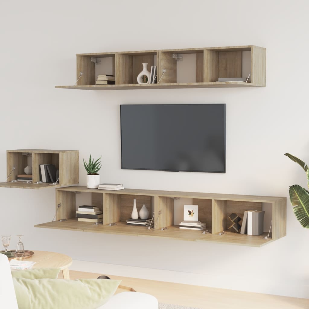 5-dijelni set TV ormarića boja hrasta sonome konstruirano drvo