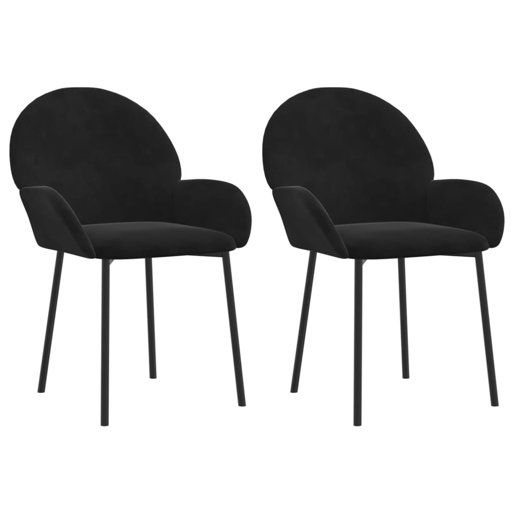 Blagovaonske stolice 2 kom crne baršunaste