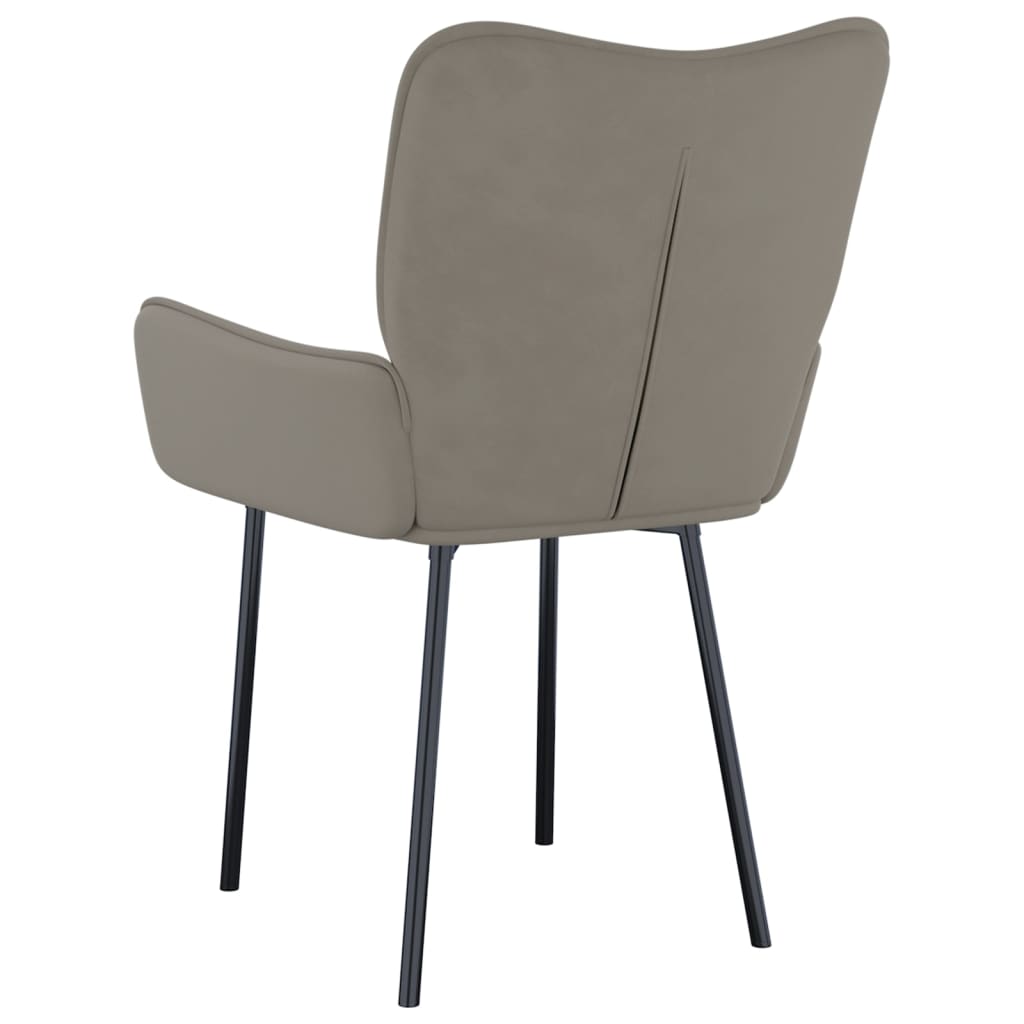 Blagovaonske stolice 2 kom svjetlosive baršunaste