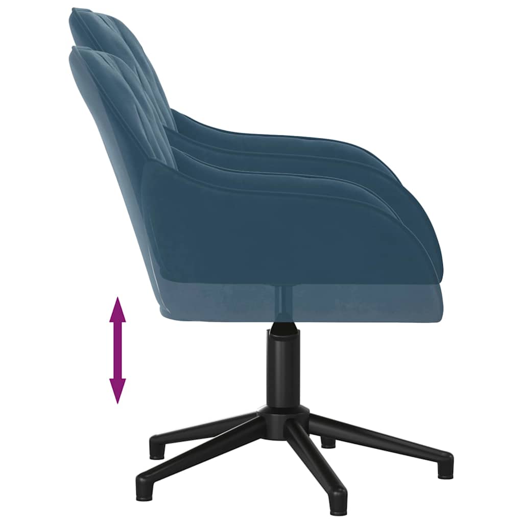 Okretna uredska stolica plava baršunasta