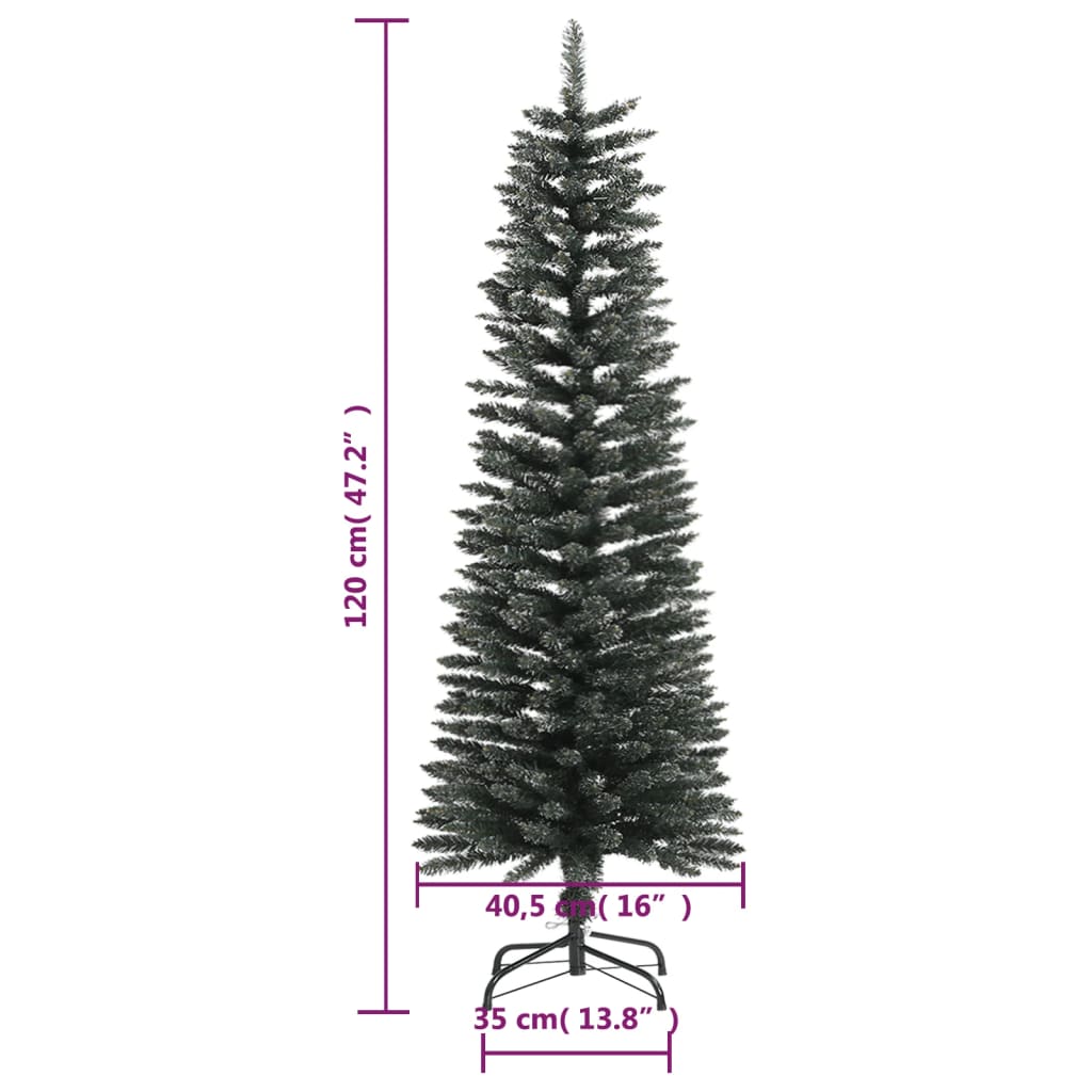 Umjetno usko božićno drvce sa stalkom zeleno 120 cm PVC