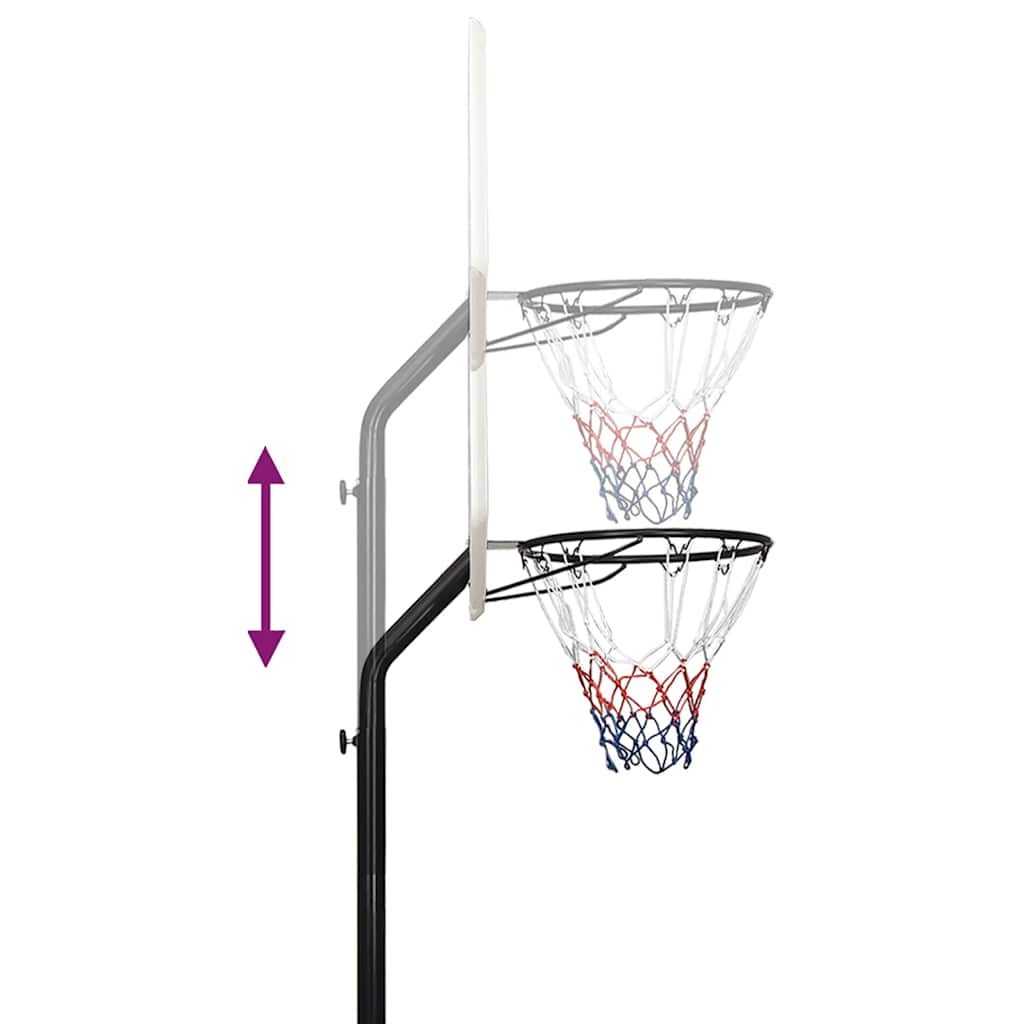 Košarkaški stalak bijeli 237 - 307 cm od polietilena