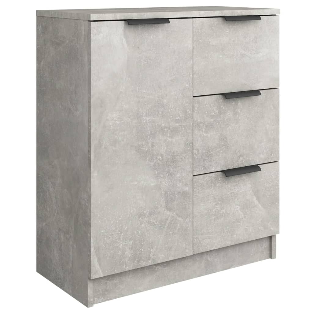 Komoda 2 kom siva boja betona 60x30x70 cm od konstruiranog drva