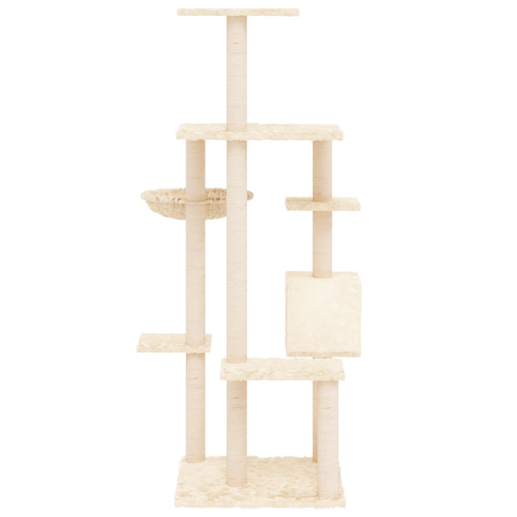 Penjalica za mačke sa stupovima za grebanje krem 142 cm