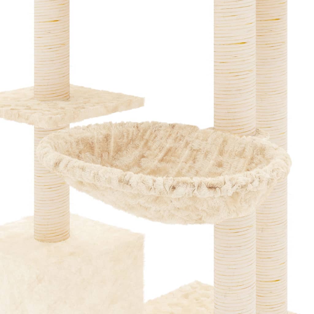 Penjalica za mačke sa stupovima za grebanje krem 142 cm