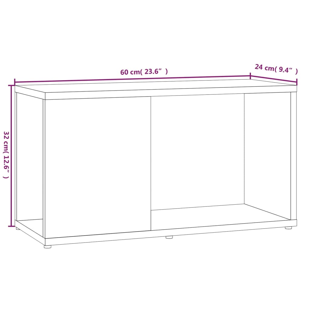 TV ormarić boja dimljenog hrasta 60x24x32 cm konstruirano drvo