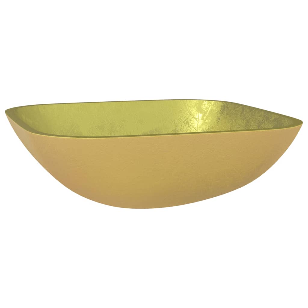 Umivaonik stakleni 42x42x14 cm zlatni