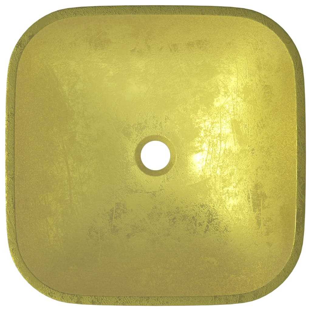 Umivaonik stakleni 42x42x14 cm zlatni