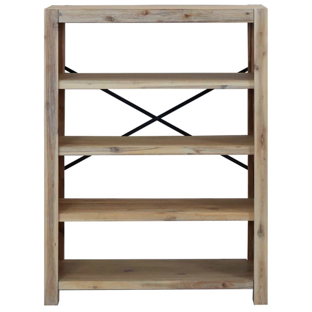Polica za knjige s 4 razine 80x30x170 cm masivno bagremovo drvo