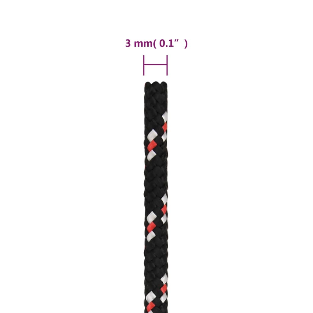 Brodski konop crni 3 mm 25 m od polipropilena