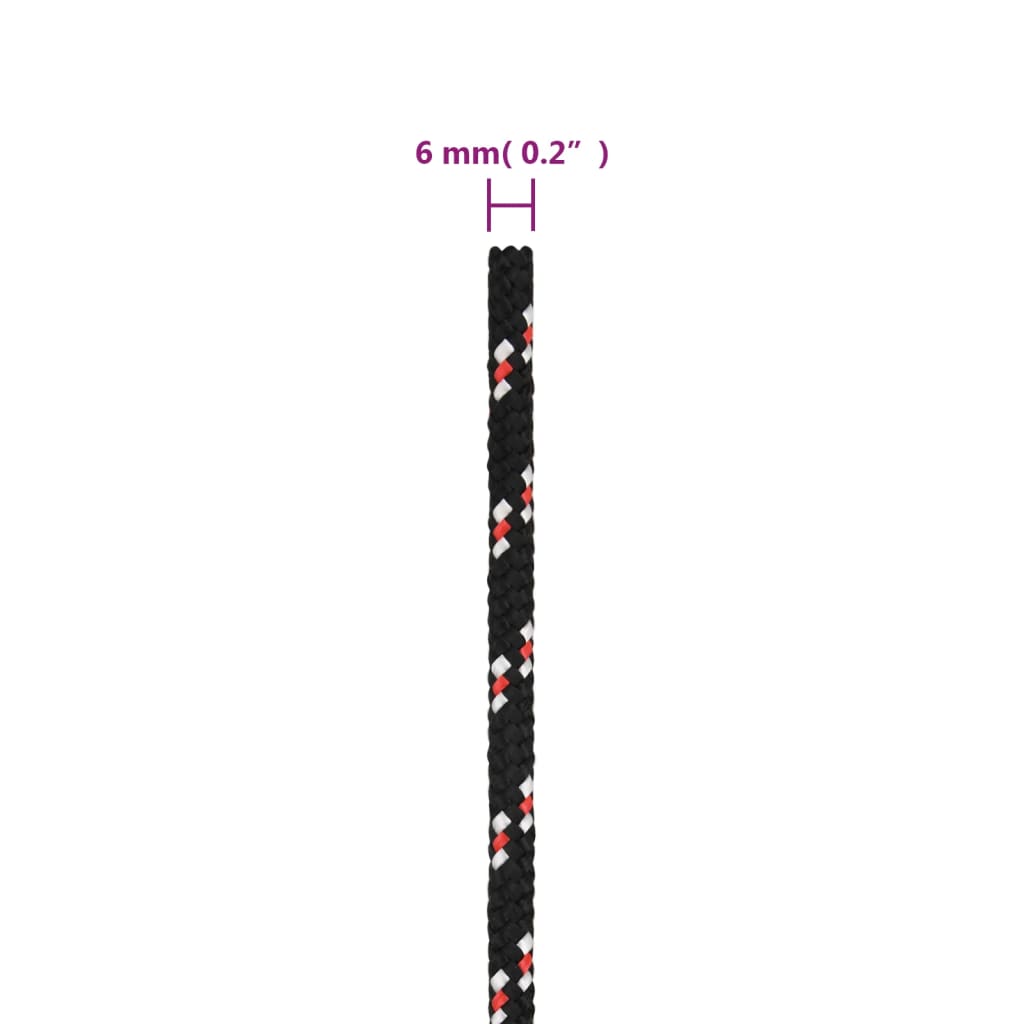 Brodski konop crni 6 mm 50 m od polipropilena
