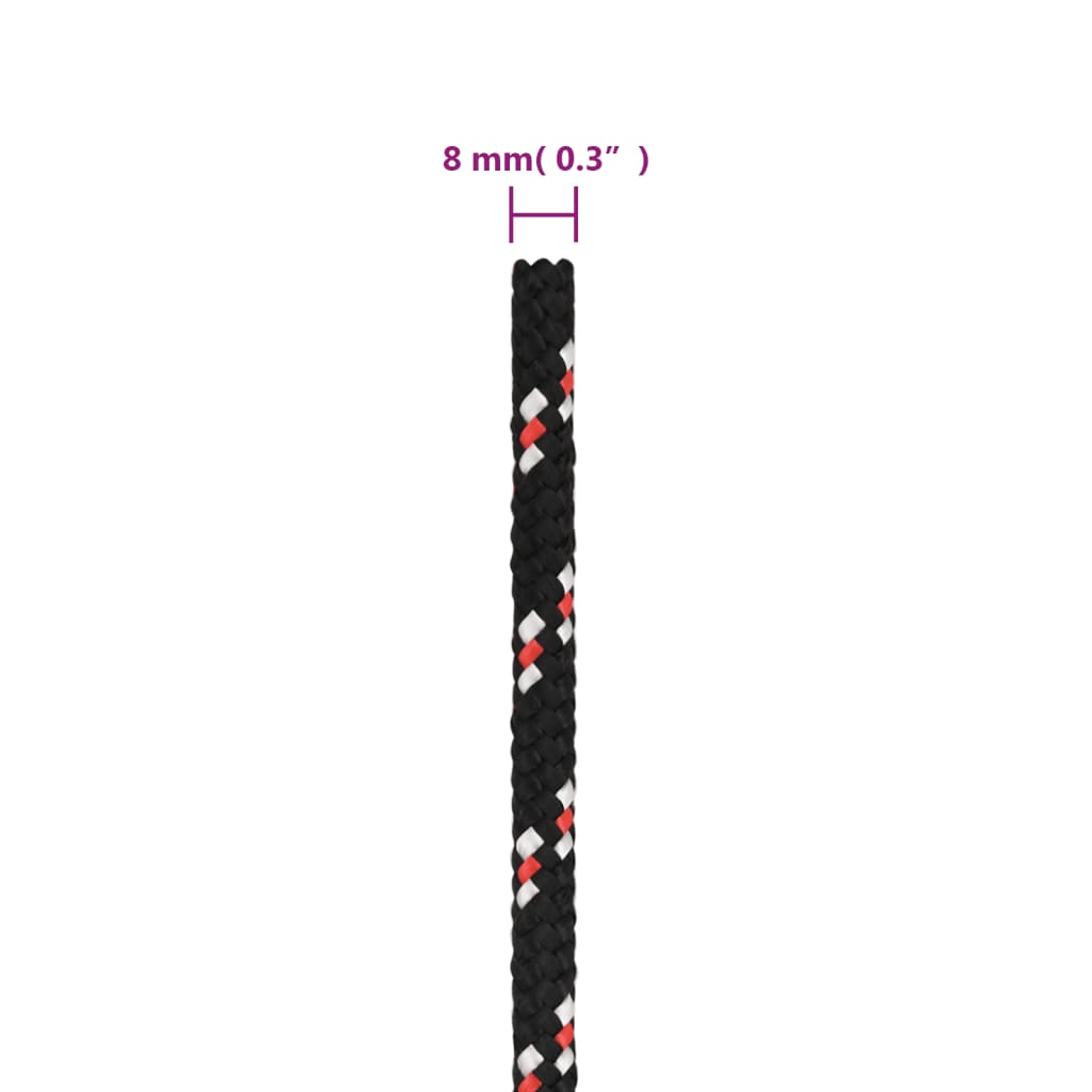 Brodski konop crni 8 mm 25 m od polipropilena