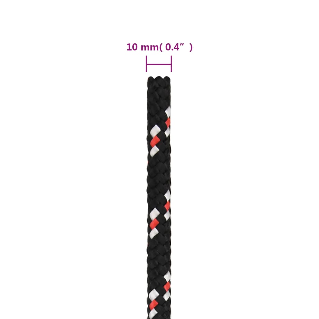 Brodski konop crni 10 mm 100 m od polipropilena