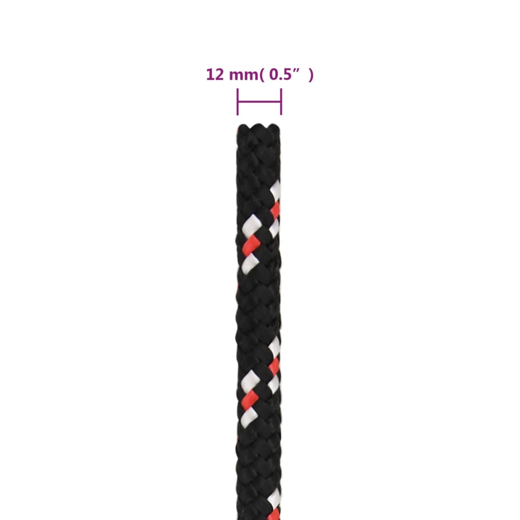 Brodski konop crni 12 mm 100 m od polipropilena