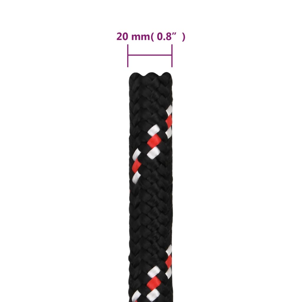 Brodski konop crni 20 mm 100 m od polipropilena