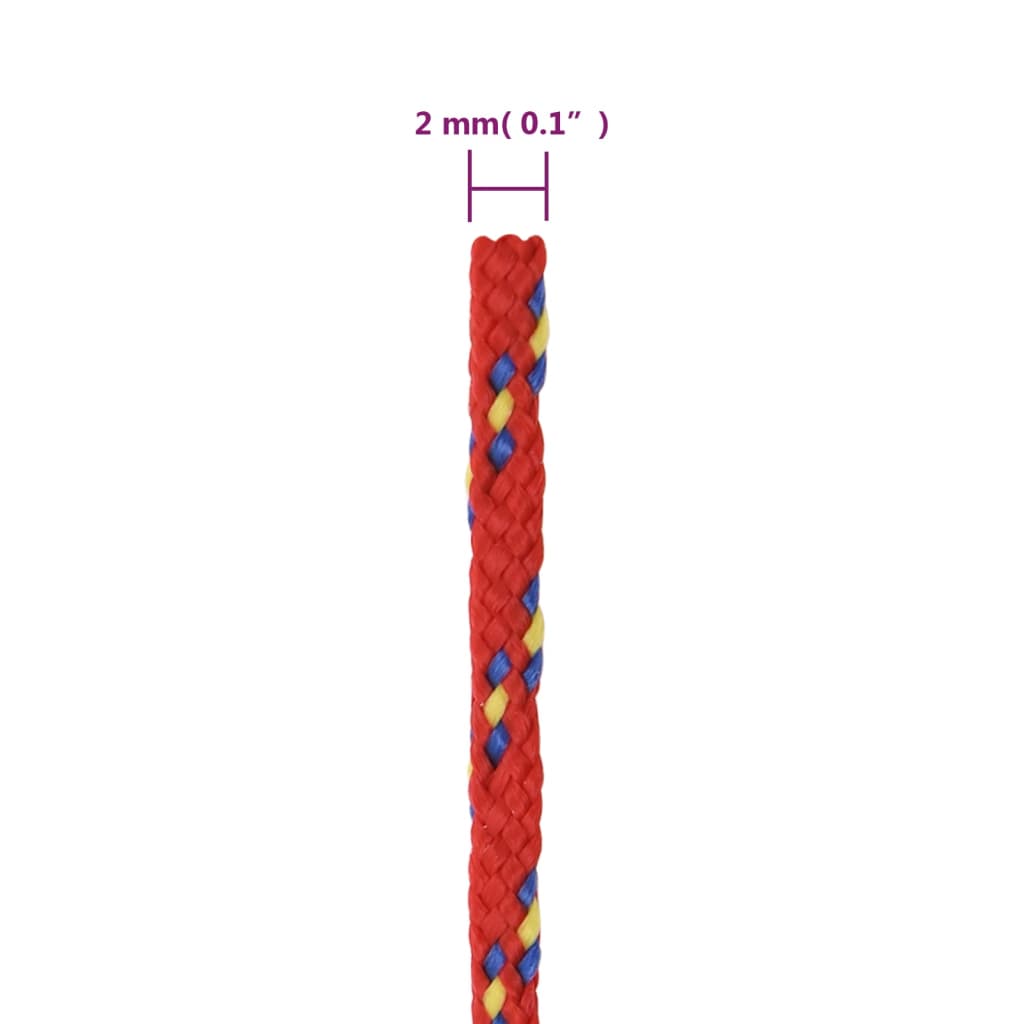 Brodski konop crveni 2 mm 100 m od polipropilena
