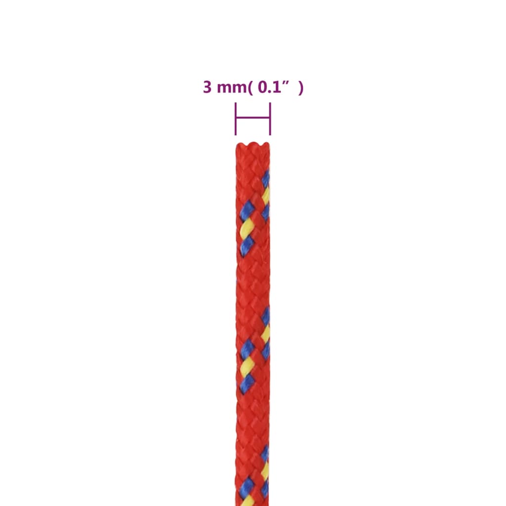 Brodski konop crveni 3 mm 500 m od polipropilena