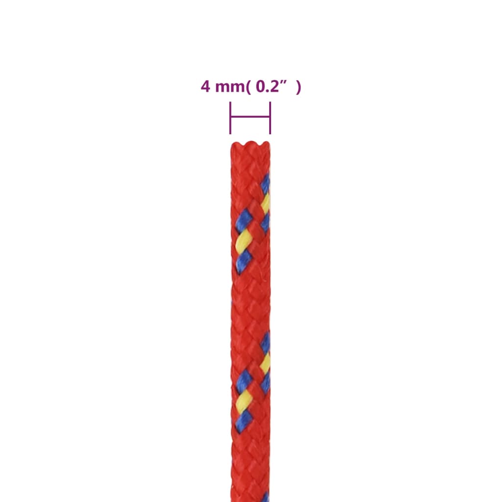 Brodski konop crveni 4 mm 500 m od polipropilena500