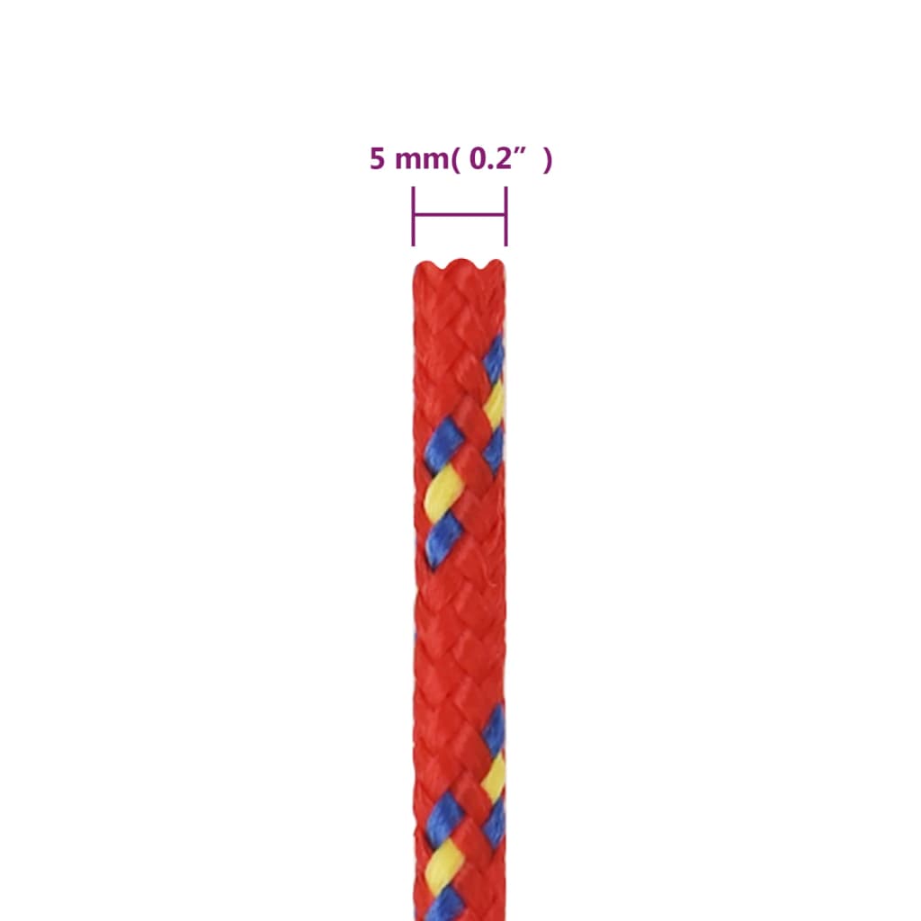 Brodski konop crveni 5 mm 25 m od polipropilena