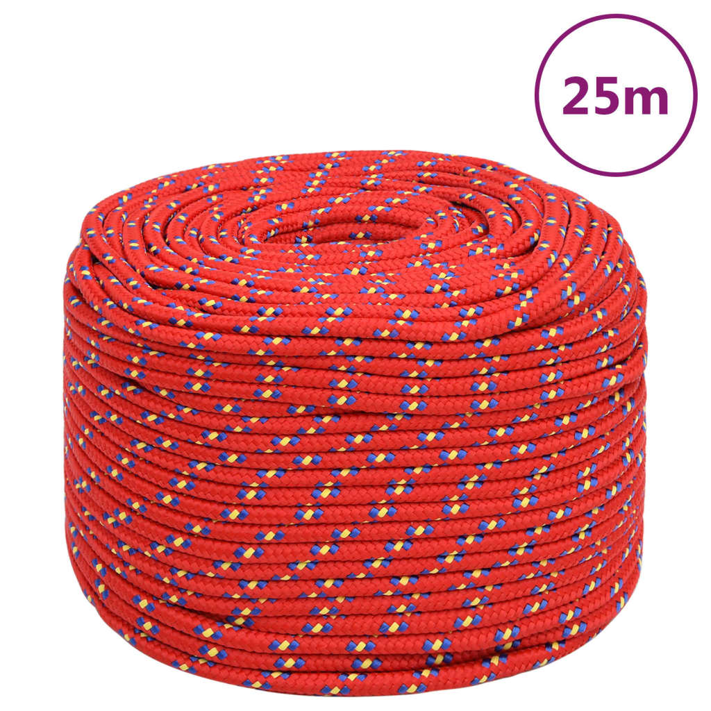Brodski konop crveni 8 mm 25 m od polipropilena
