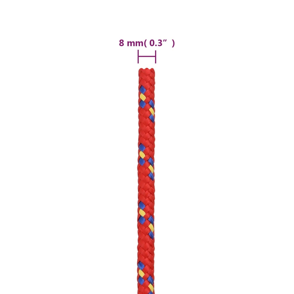 Brodski konop crveni 8 mm 25 m od polipropilena
