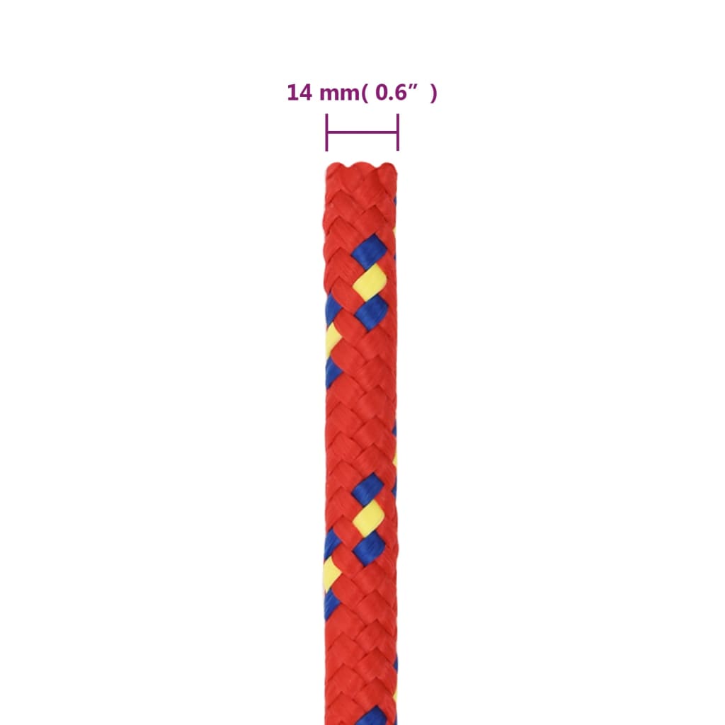 Brodski konop crveni 14 mm 25 m od polipropilena