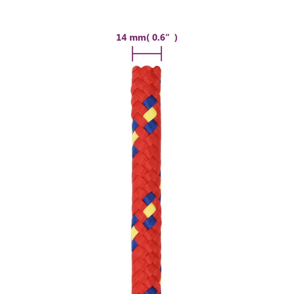 Brodski konop crveni 14 mm 100 m od polipropilena