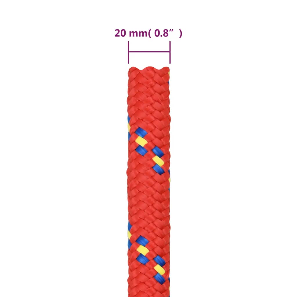Brodski konop crveni 20 mm 100 m od polipropilena