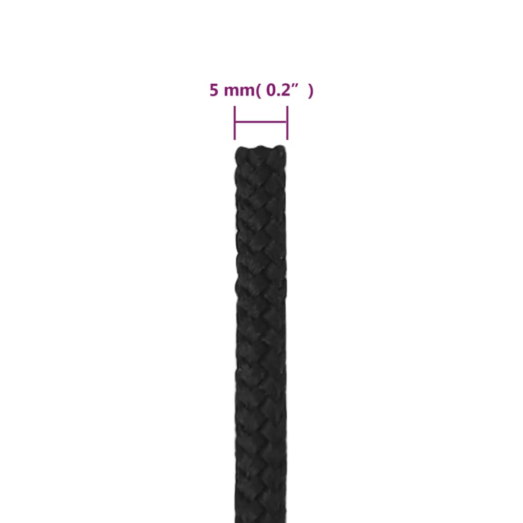 Brodski konop tamnocrni 5 mm 500 m od polipropilena