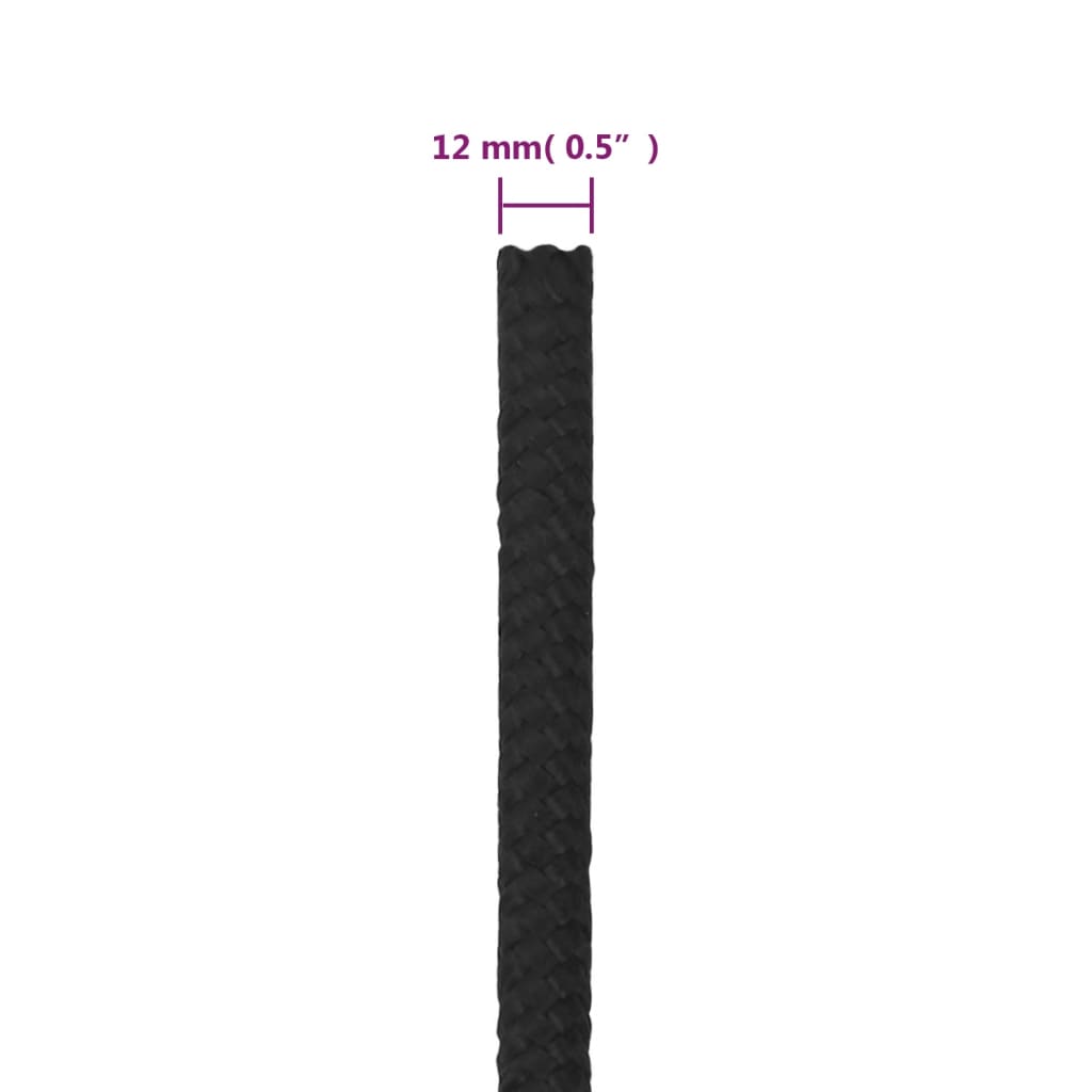 Brodski konop tamnocrni 12 mm 50 m od polipropilena