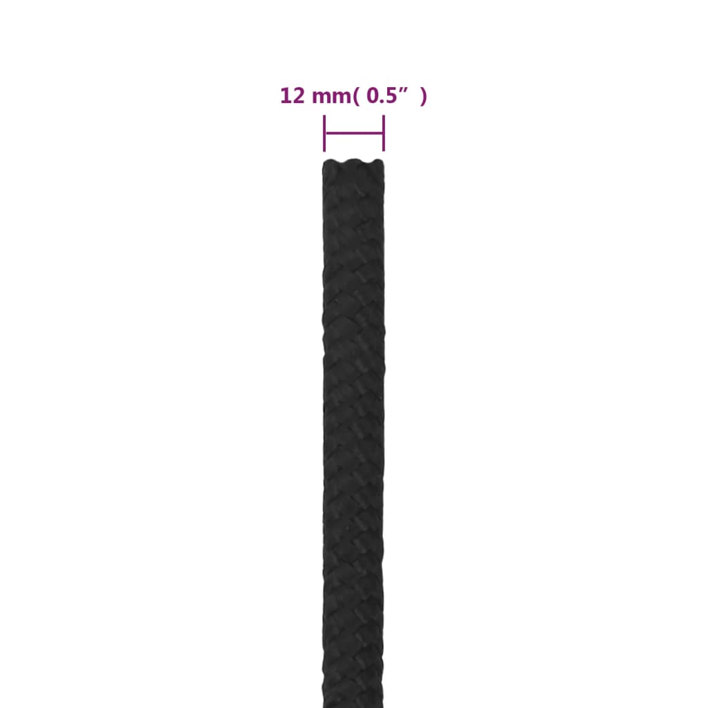 Brodski konop tamnocrni 12 mm 100 m od polipropilena